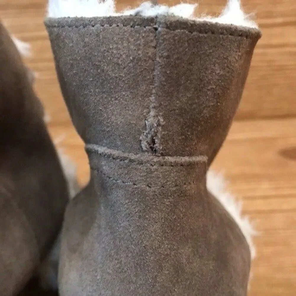 GAP NEW YORK “Gwen Shearling” Tree‎ Bark Suede Wedges Boots ladies size 9